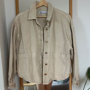 Zara beige denim Jacket